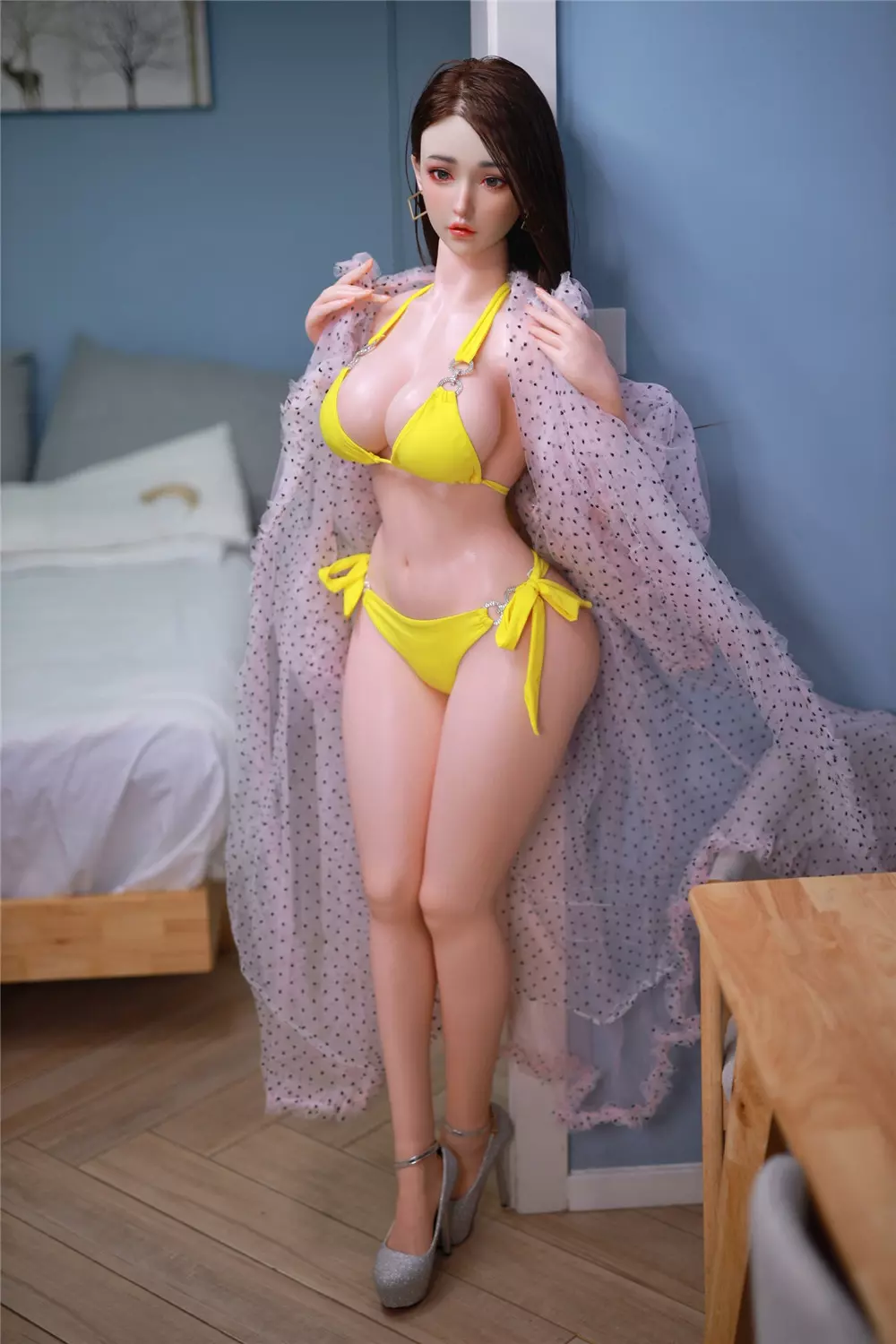 JY 157cm Silicone implanted hair sex doll Chuang