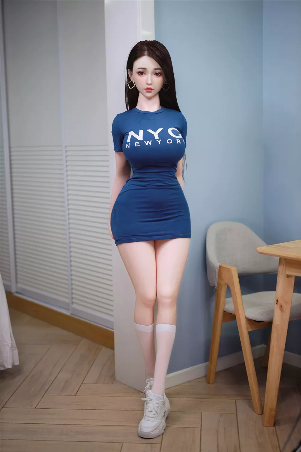 JY 157cm Silicone implanted hair sex doll Chuang