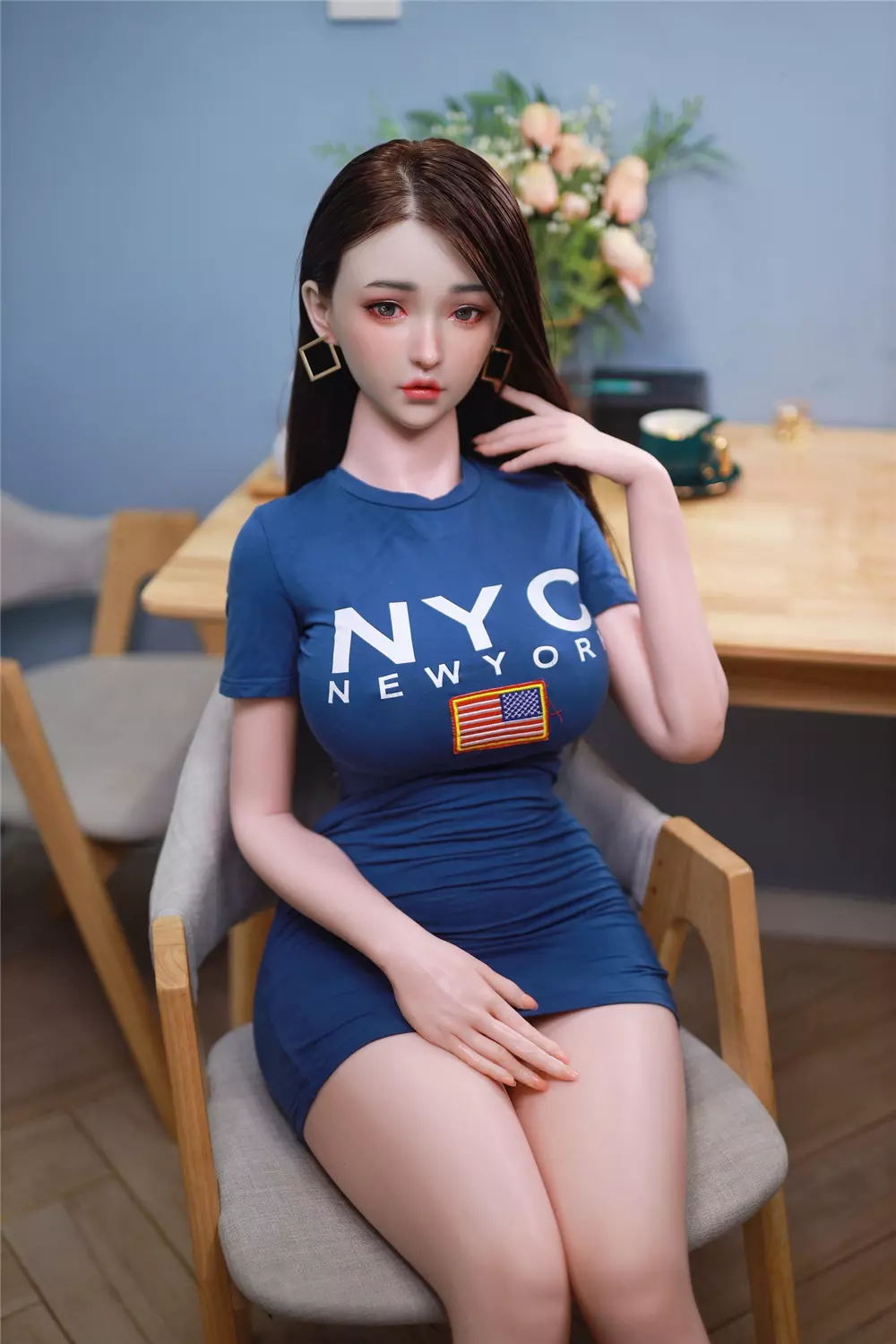 JY 157cm Silicone implanted hair sex doll Chuang