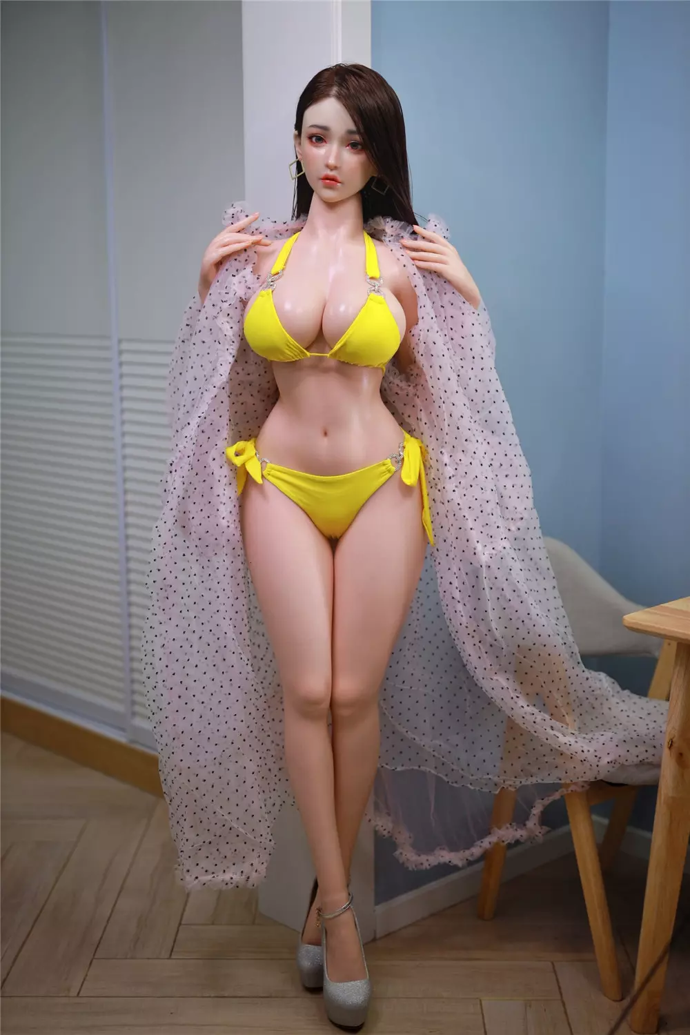 JY 157cm Silicone implanted hair sex doll Chuang