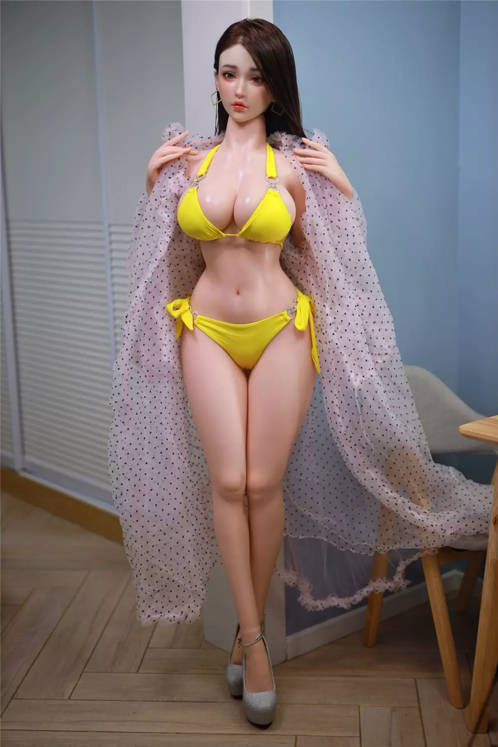 JY 157cm Silicone implanted hair sex doll Chuang