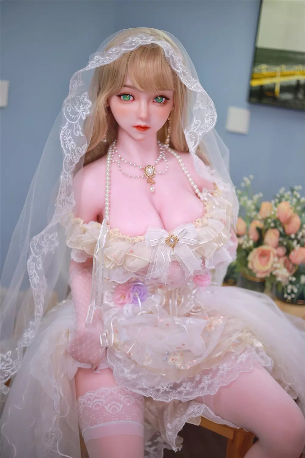 JY 157cm Silicone implanted hair sex doll Mini