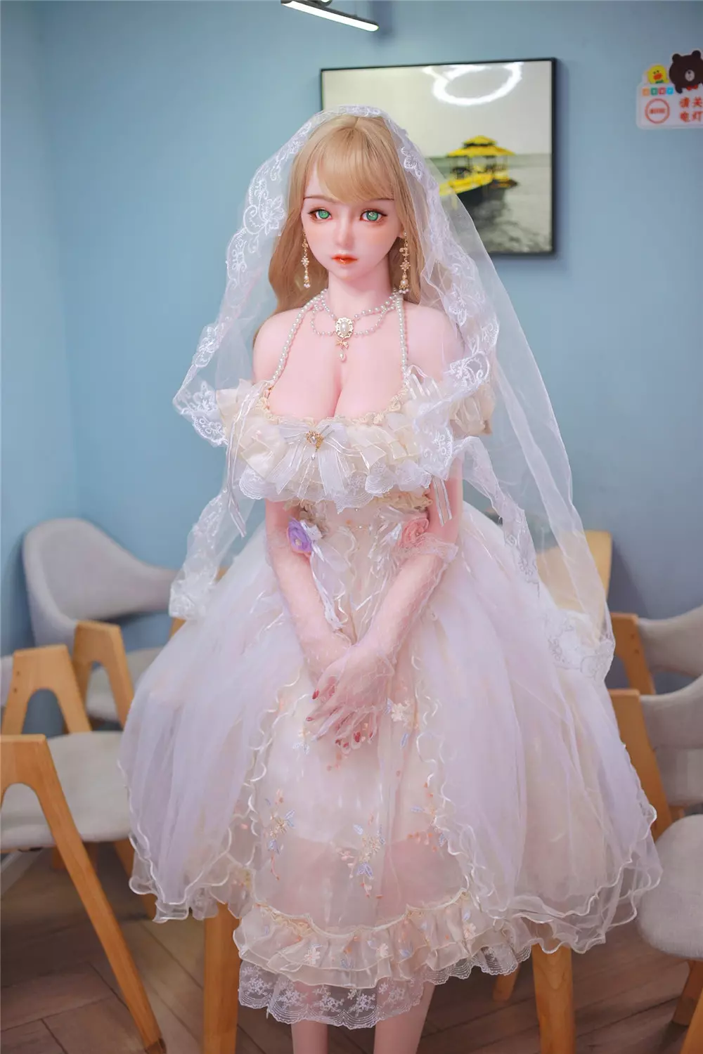 JY 157cm Silicone implanted hair sex doll Mini