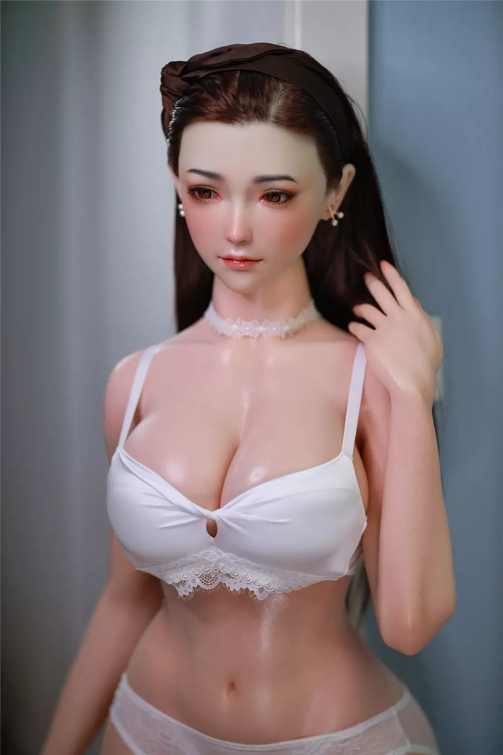 JY 157cm Silicone implanted hair sex doll Chuang black hair