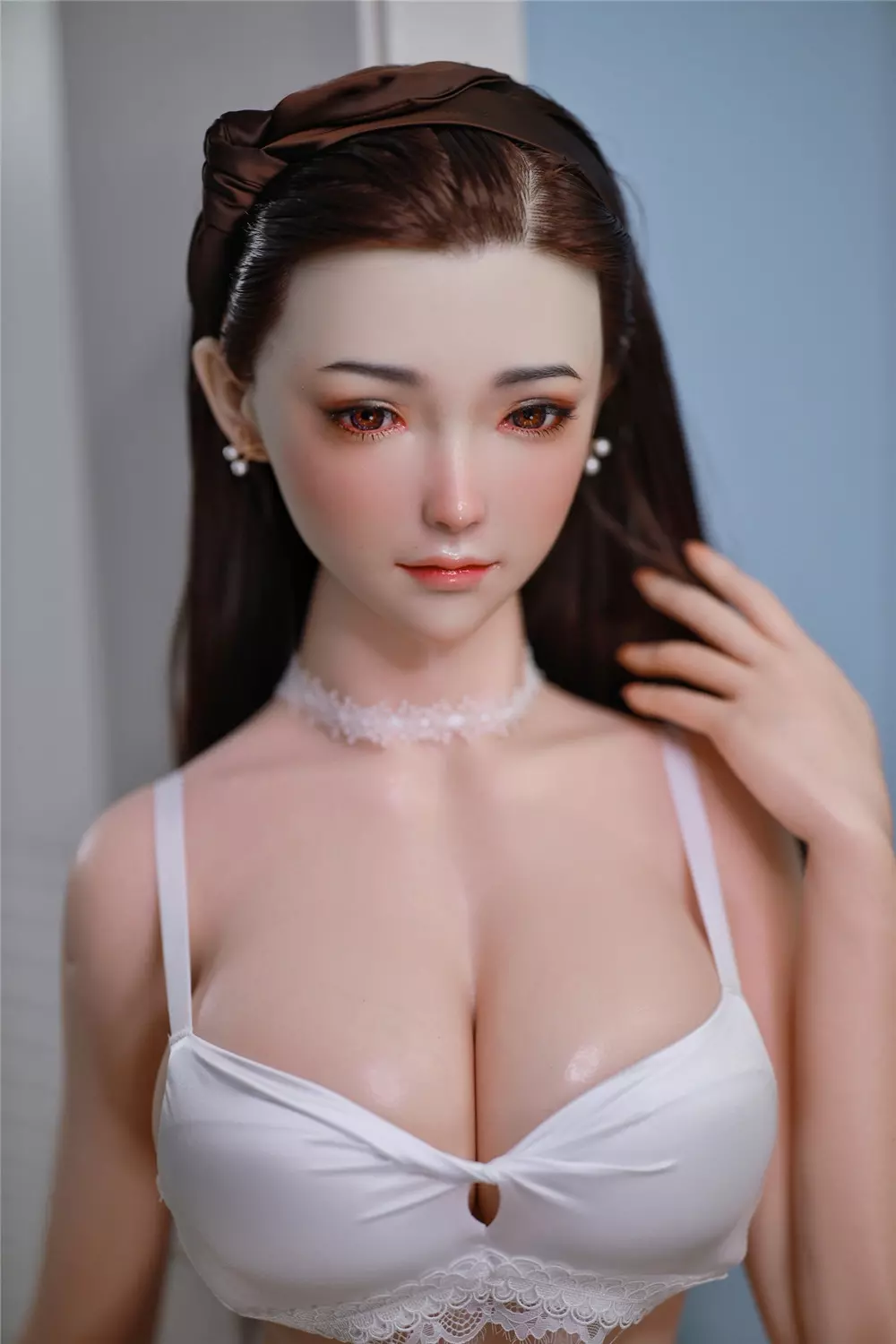 JY 157cm Silicone implanted hair sex doll Chuang black hair