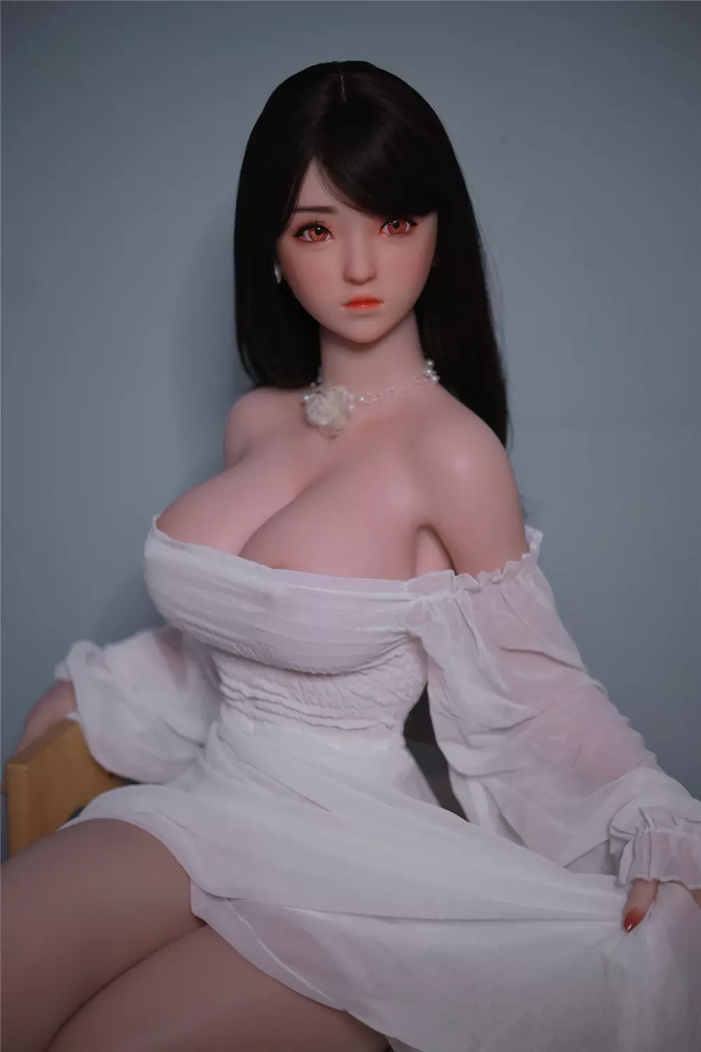 JY 161cm Silicone implanted hair L.Dream white dress