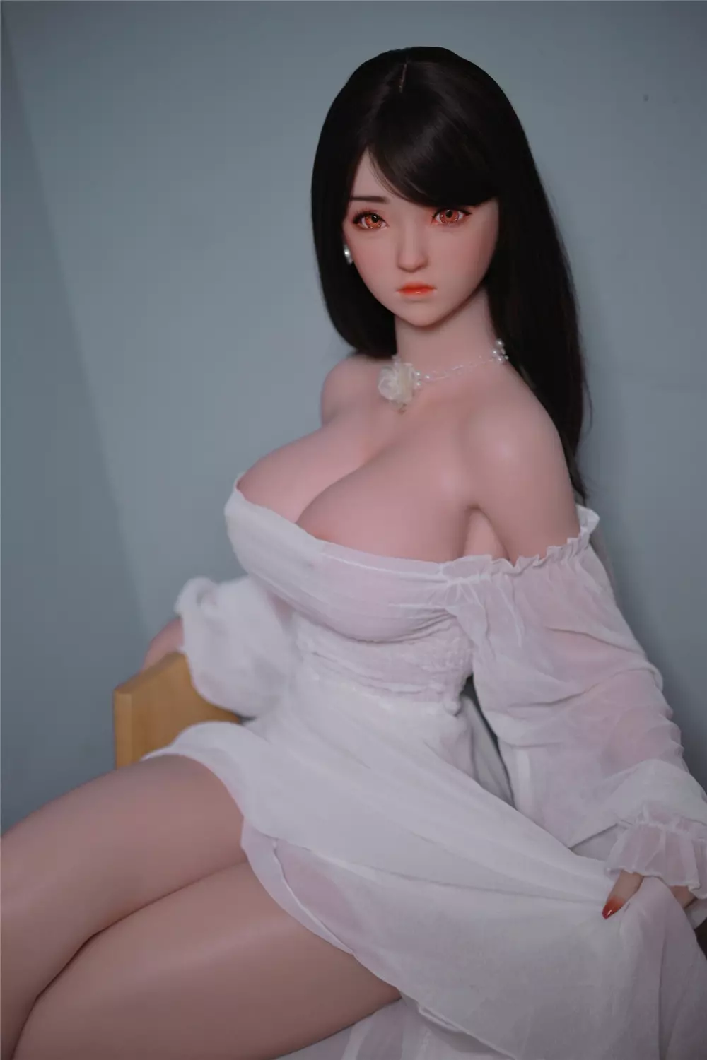 JY 161cm Silicone implanted hair L.Dream white dress