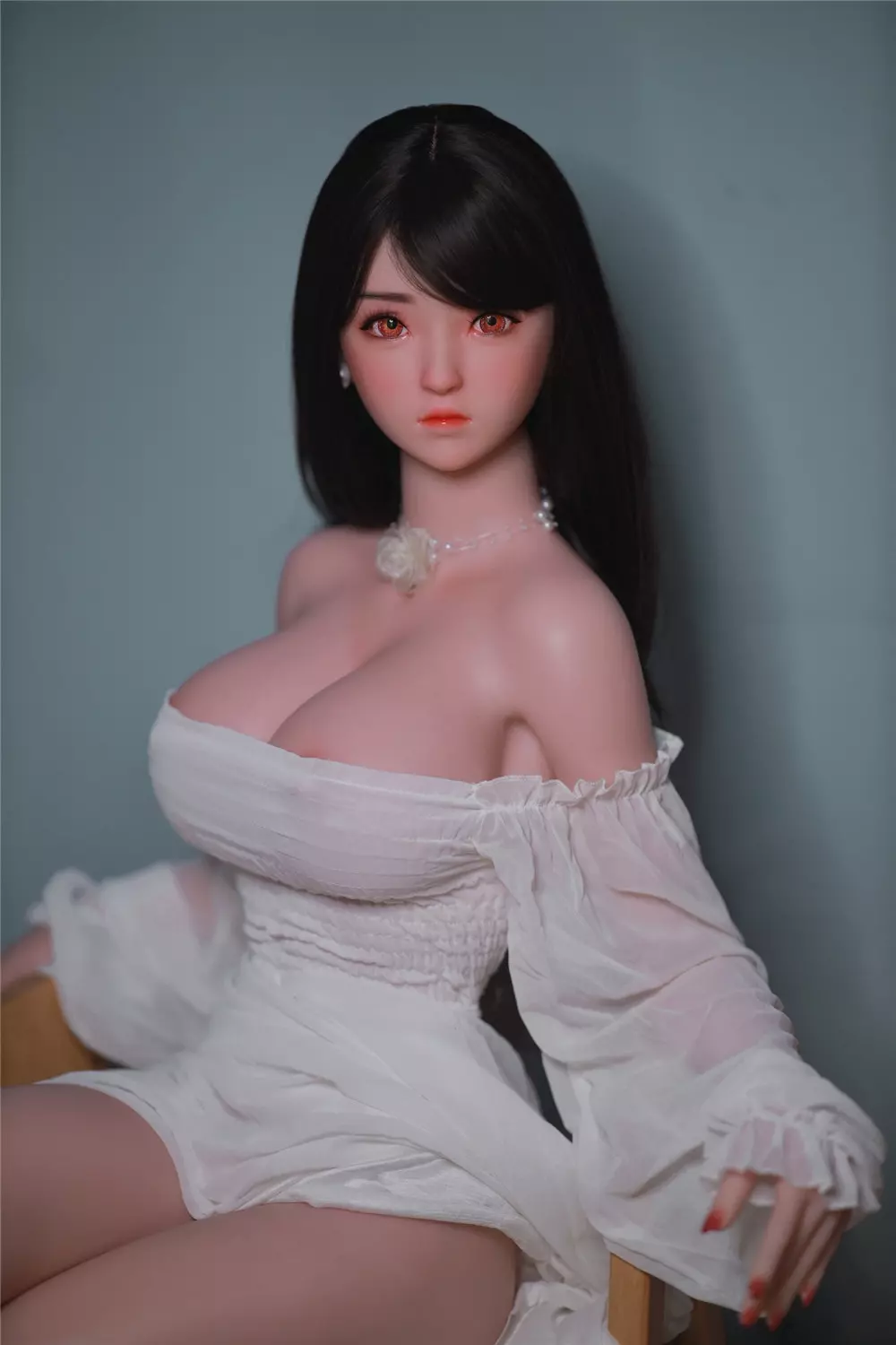 JY 161cm Silicone implanted hair L.Dream white dress