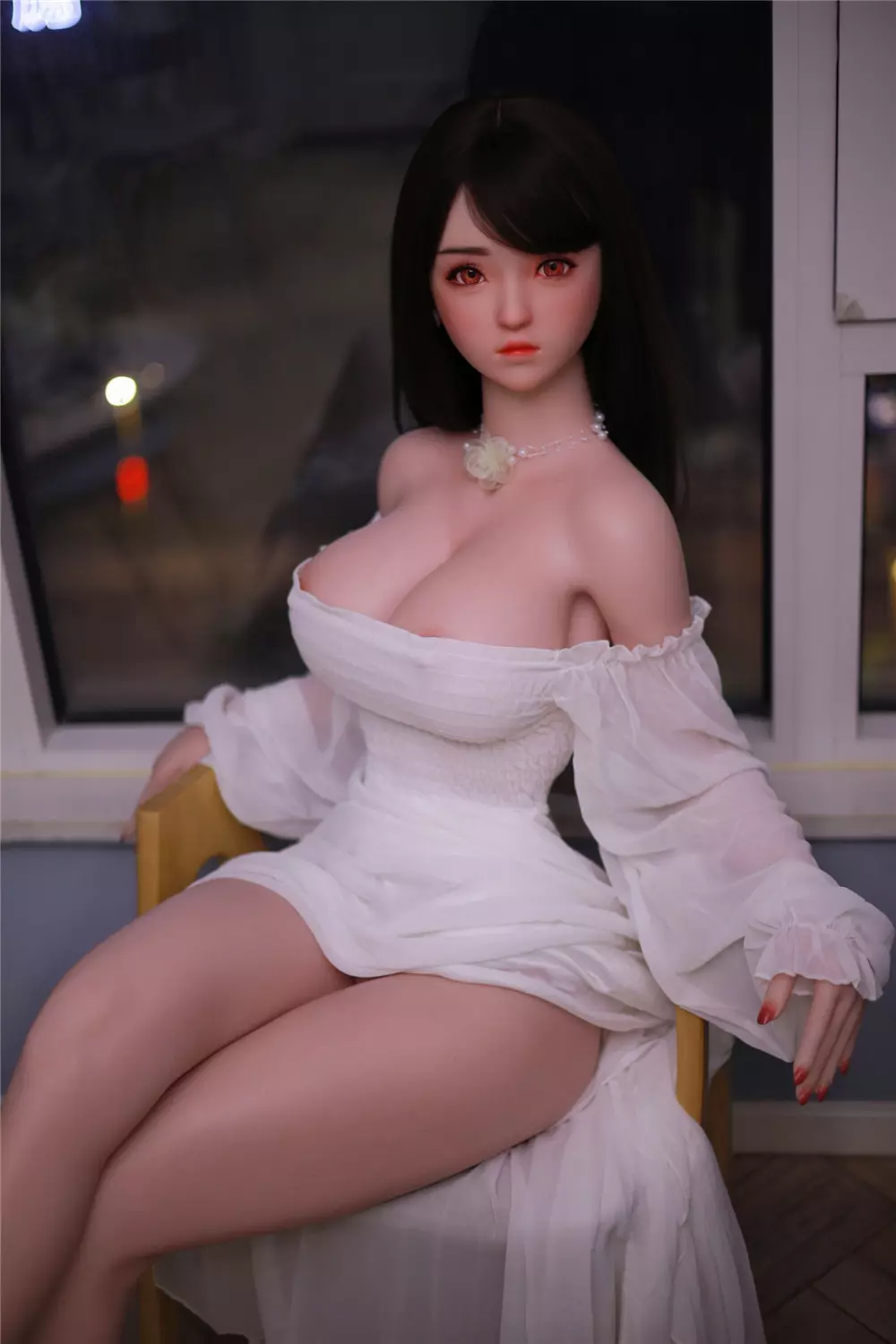 JY 161cm Silicone implanted hair L.Dream white dress