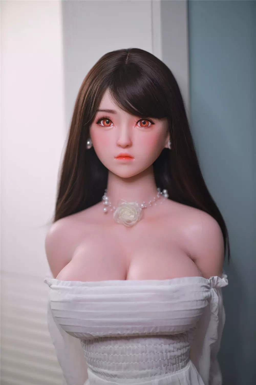 JY 161cm Silicone implanted hair L.Dream white dress