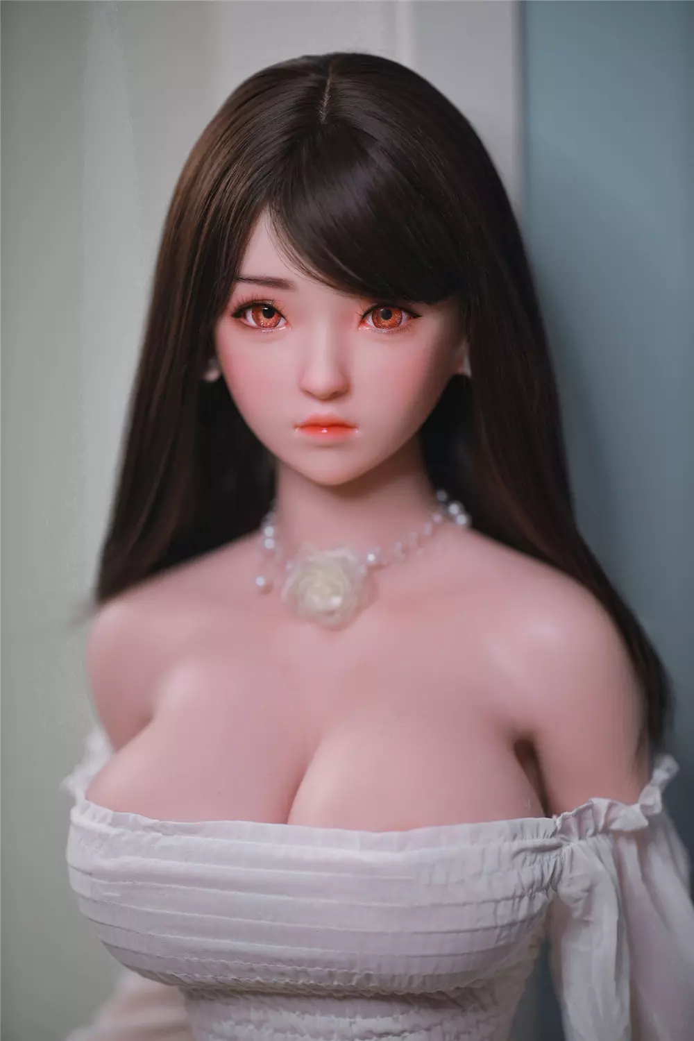 JY 161cm Silicone implanted hair L.Dream white dress