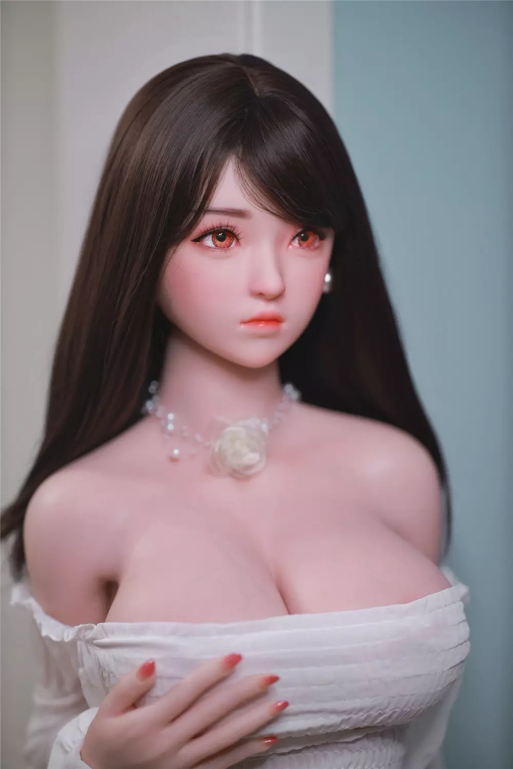 JY 161cm Silicone implanted hair L.Dream white dress