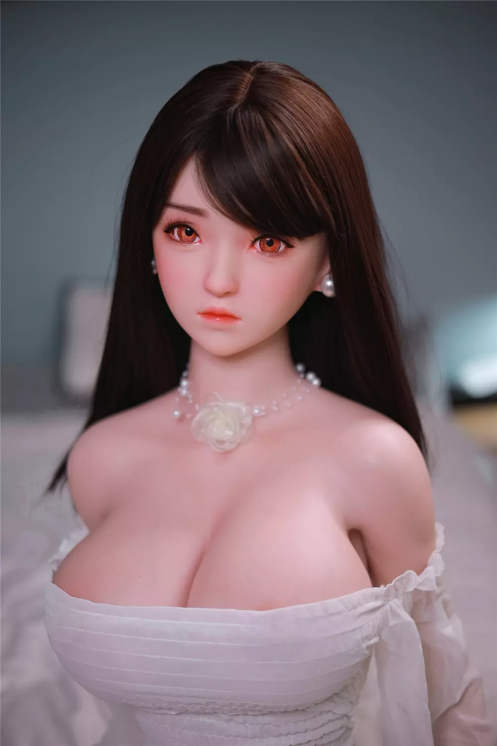 JY 161cm Silicone implanted hair L.Dream white dress