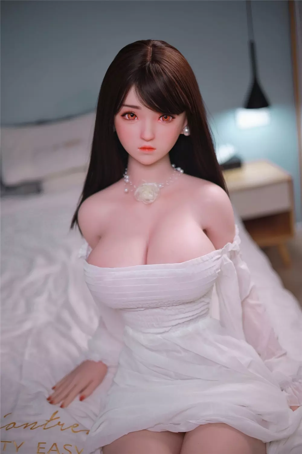 JY 161cm Silicone implanted hair L.Dream white dress