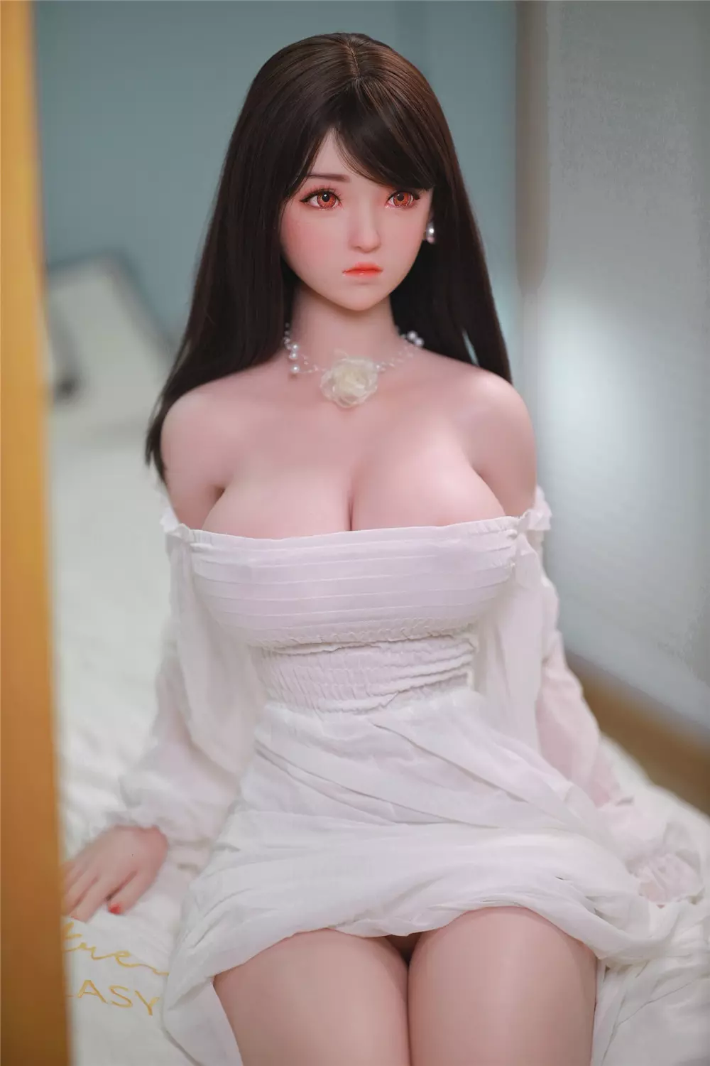 JY 161cm Silicone implanted hair L.Dream white dress