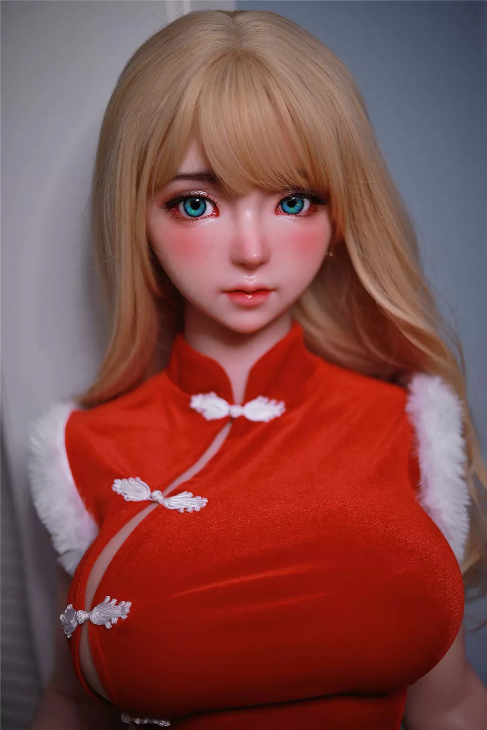 JY 161cm Silicone implanted hair Mili red dress