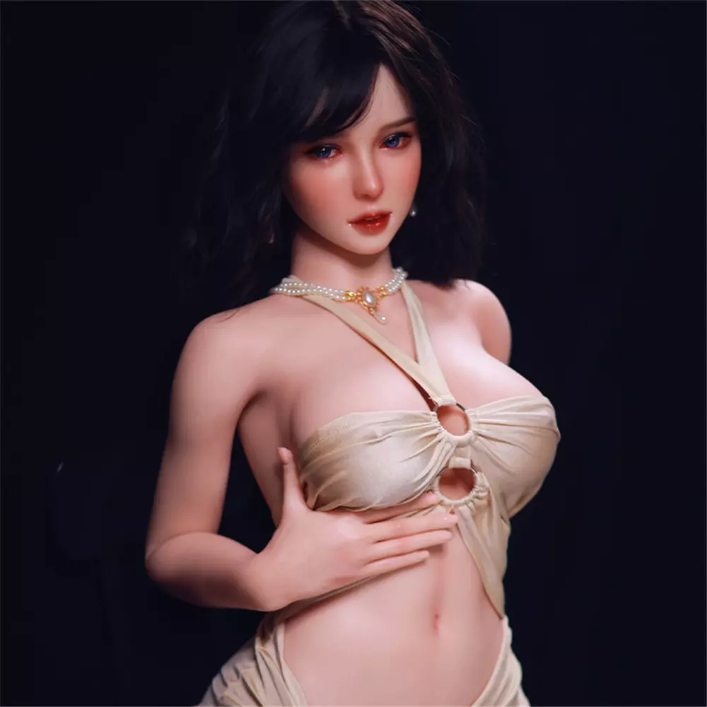 JY 163cm Silicone implanted hair sex doll Nacy black wig