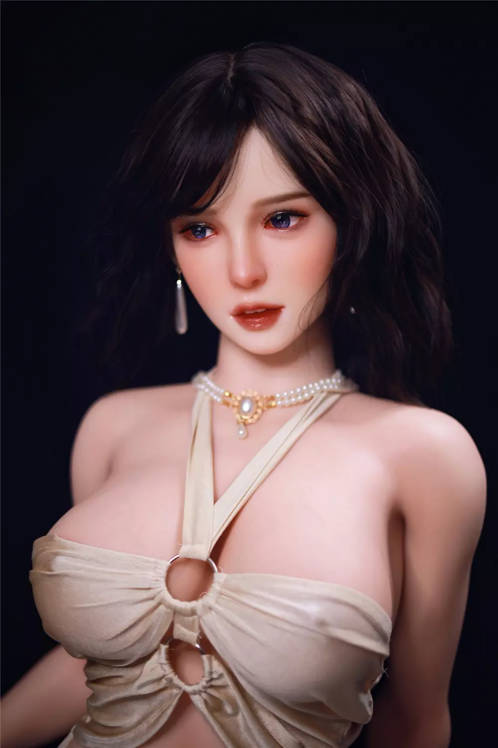 JY 163cm Silicone implanted hair sex doll Nacy black wig