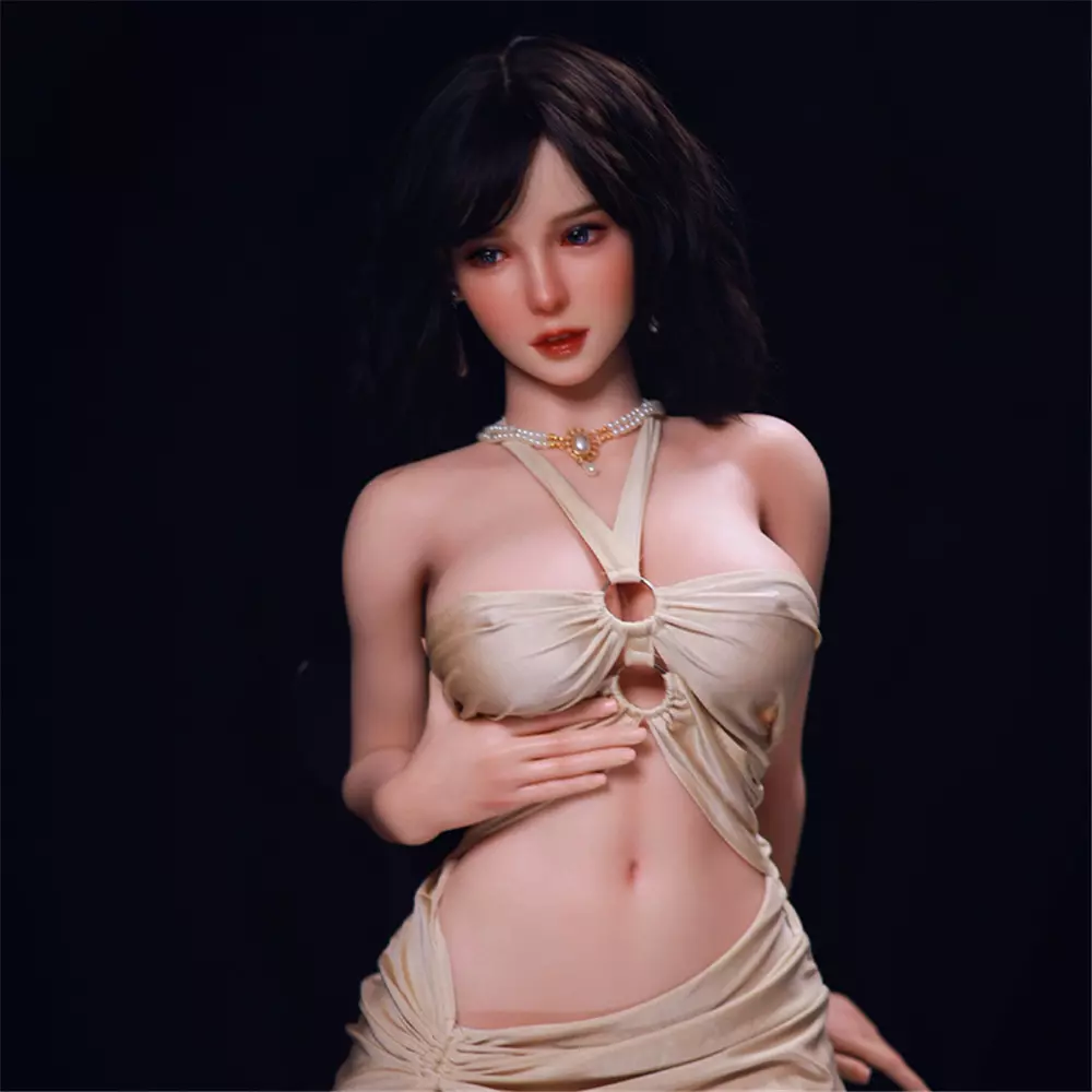 JY 163cm Silicone implanted hair sex doll Nacy black wig