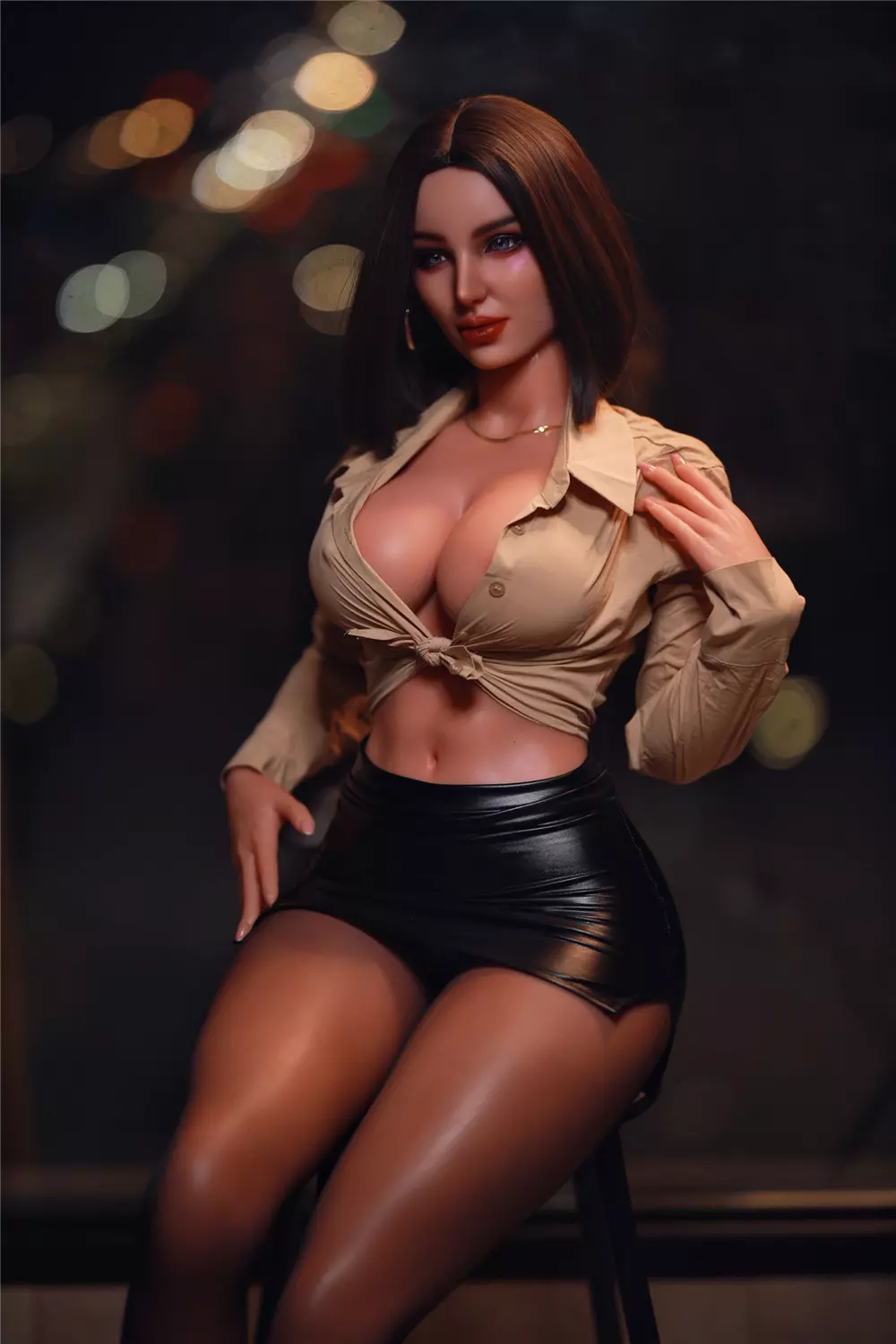 JY 163cm Silicone implanted hair sex doll Peng