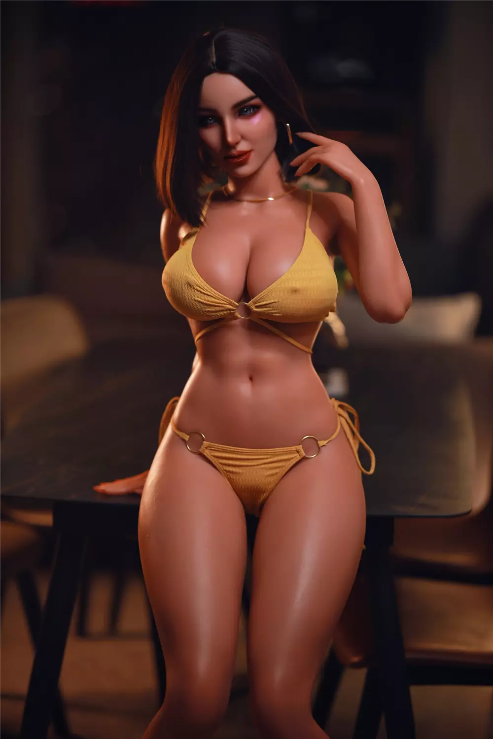 JY 163cm Silicone implanted hair sex doll Peng