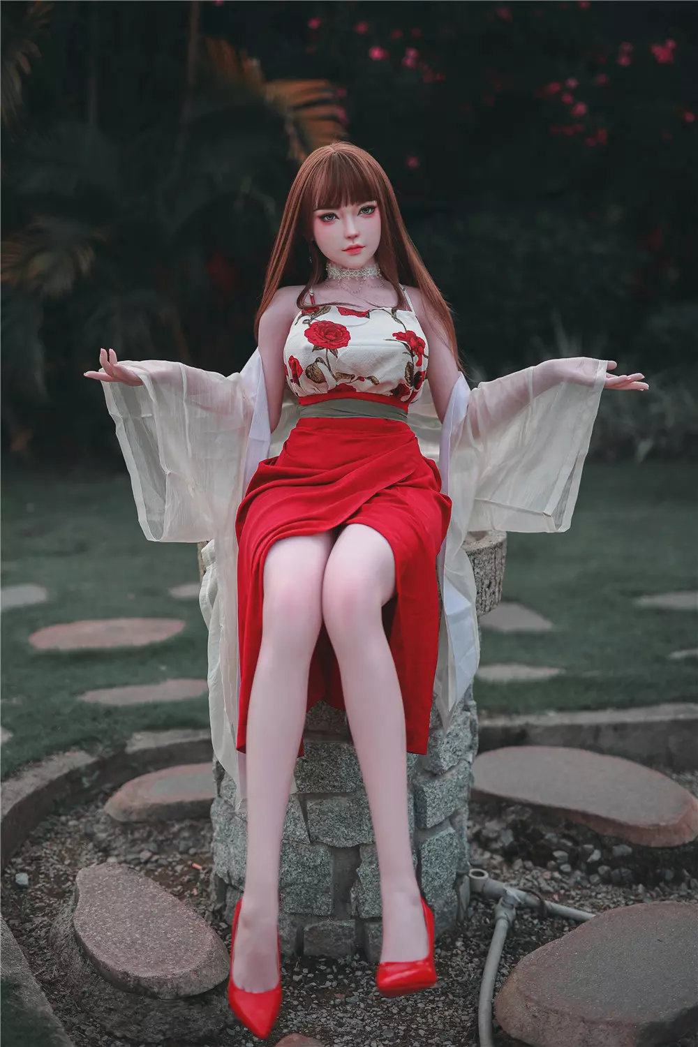 JY 163cm Silicone implanted hair sex doll MiTao