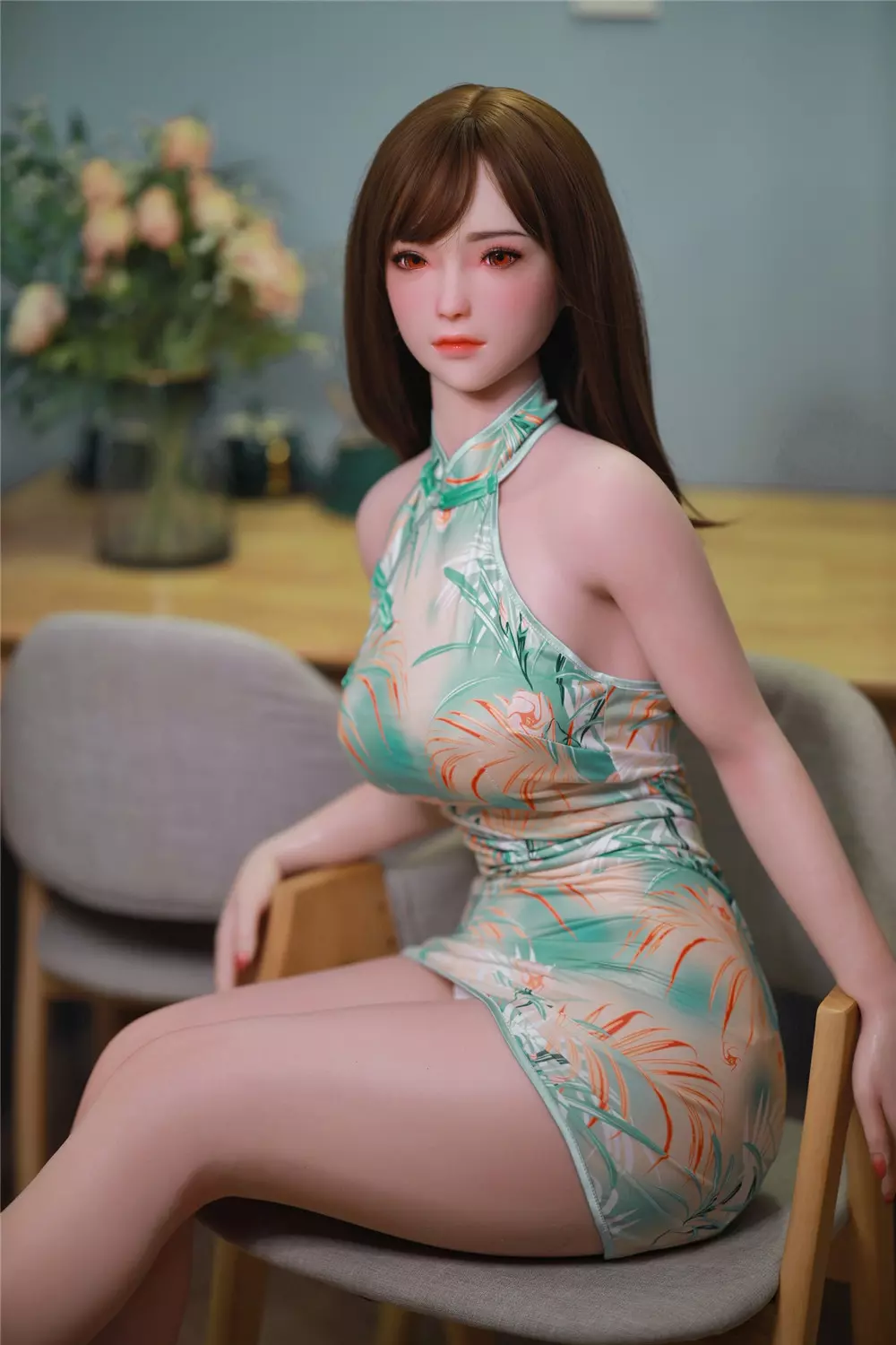 JY 168cm Silicone implanted hair Peaches