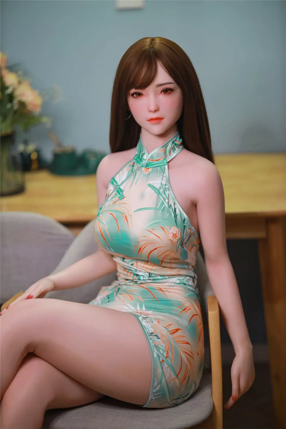 JY 168cm Silicone implanted hair Peaches