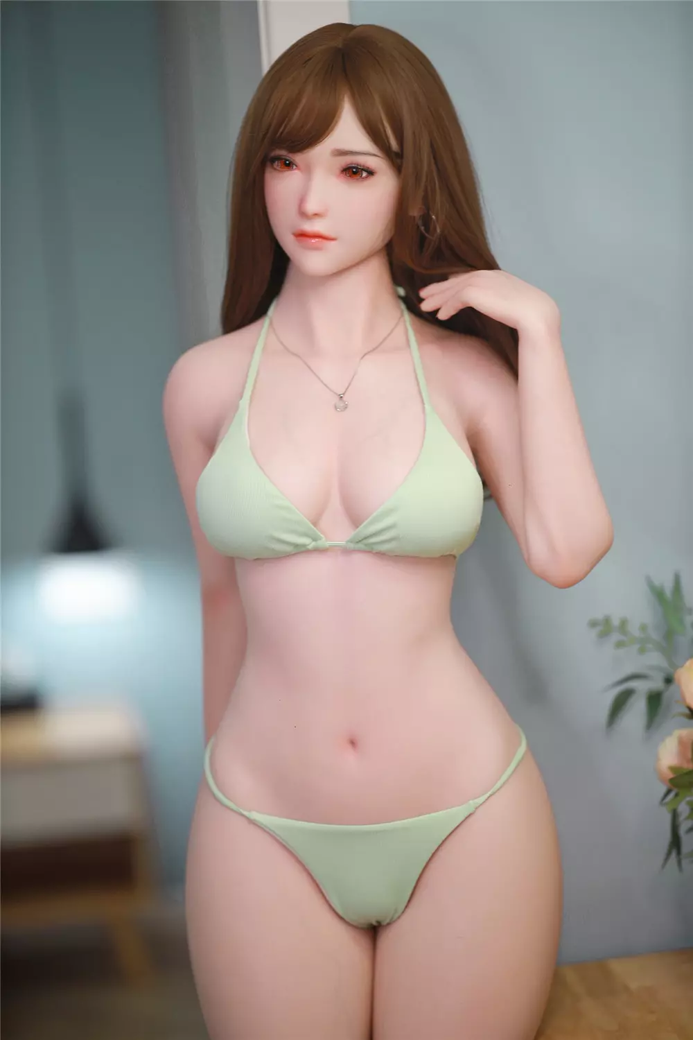 JY 168cm Silicone implanted hair Peaches