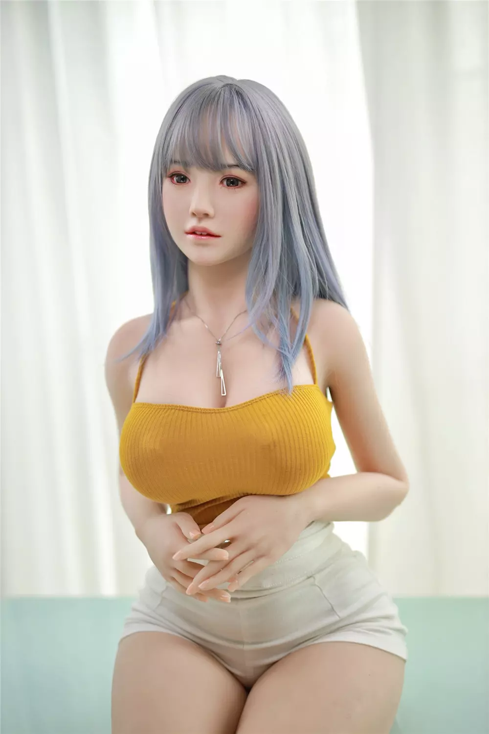 JY 157cm Silicone Head with TPE Body implanted hair YunShu