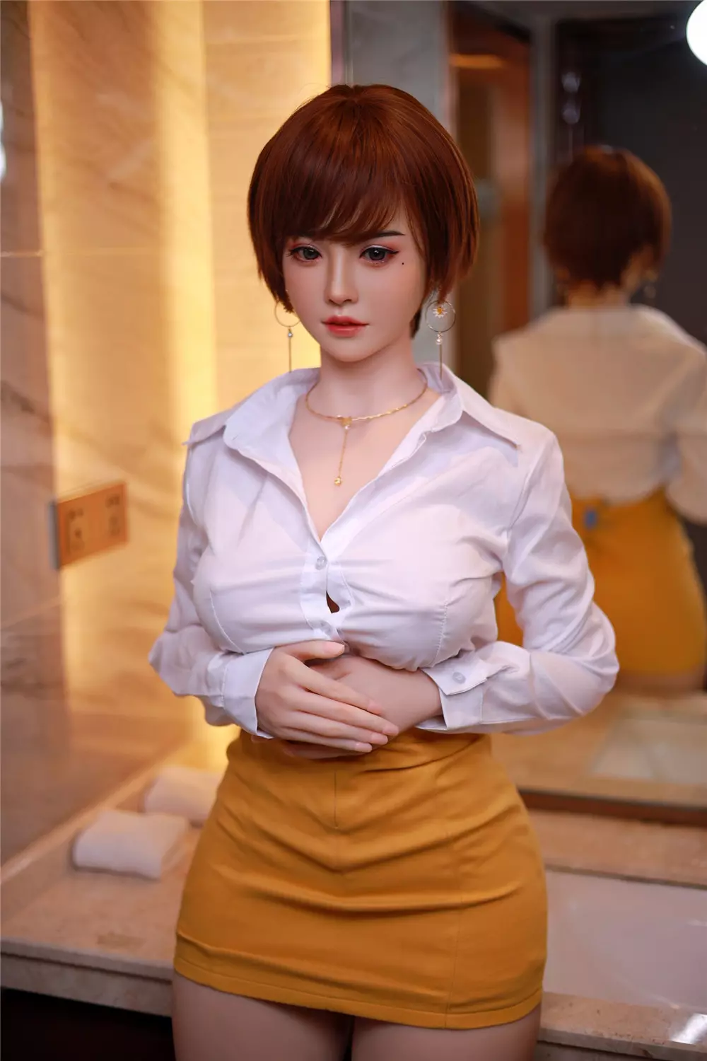 JY 163cm Silicone Head with TPE Body implanted hair Xue