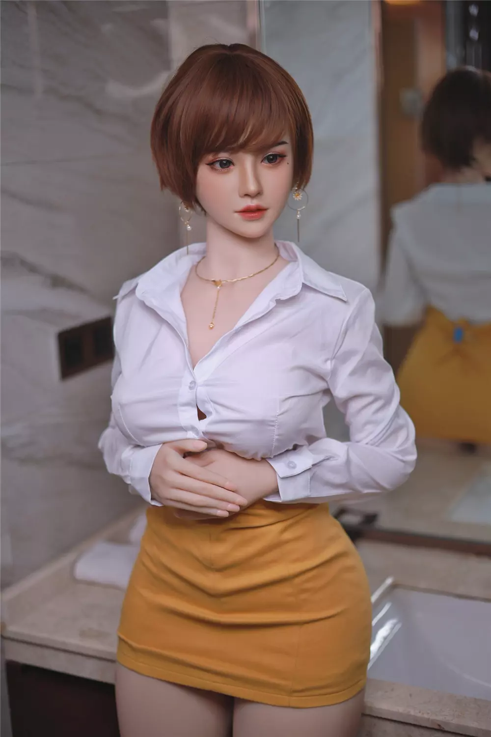 JY 163cm Silicone Head with TPE Body implanted hair Xue