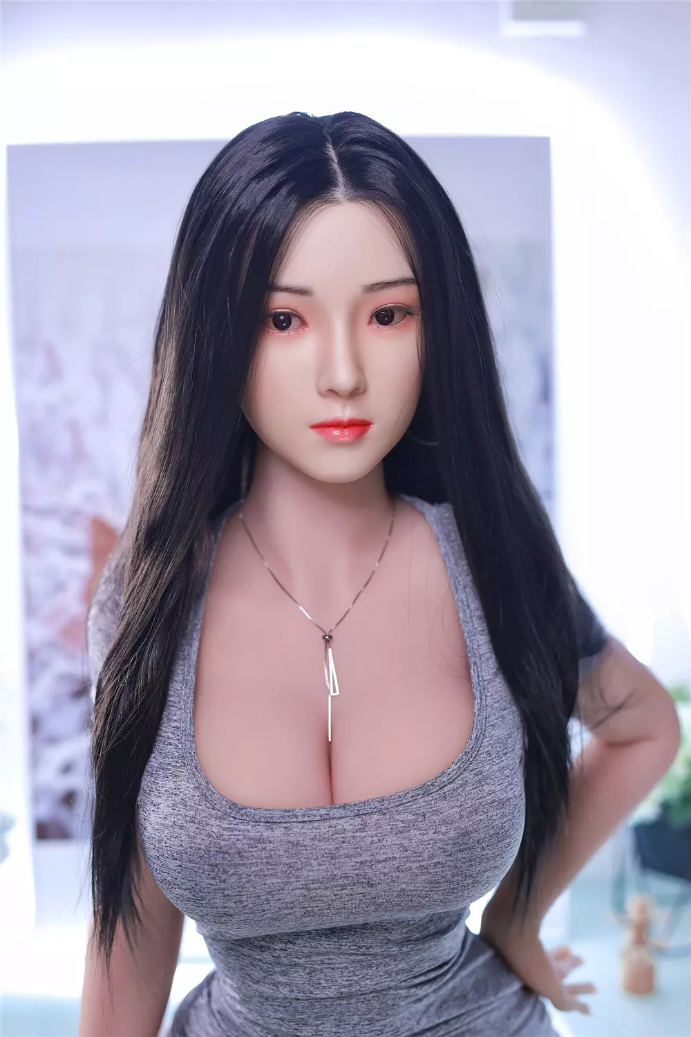 JY 161cm Silicone Head with TPE Body implanted hair Huizi