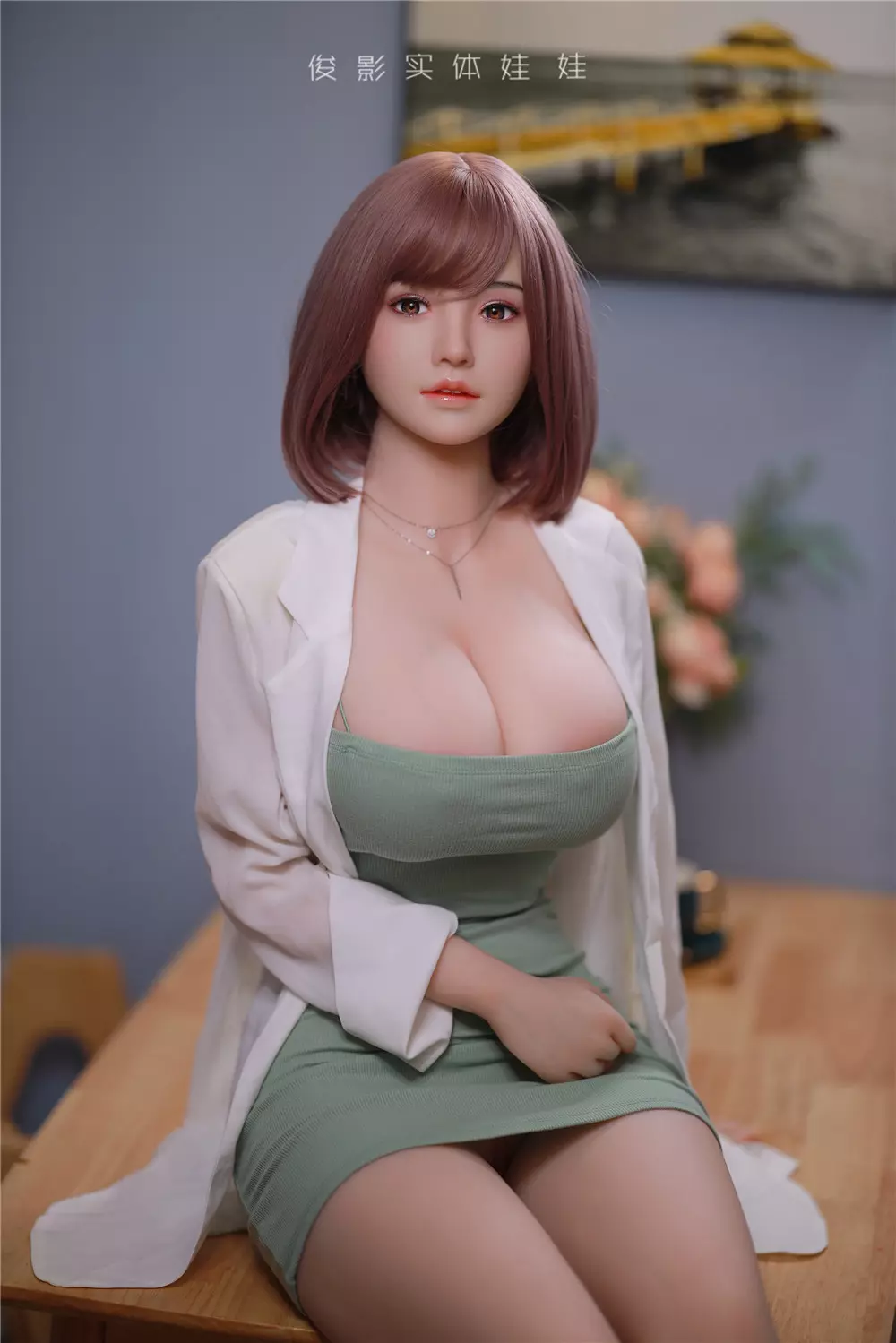 JY 161cm Silicone Head with TPE Body implanted hair Xu