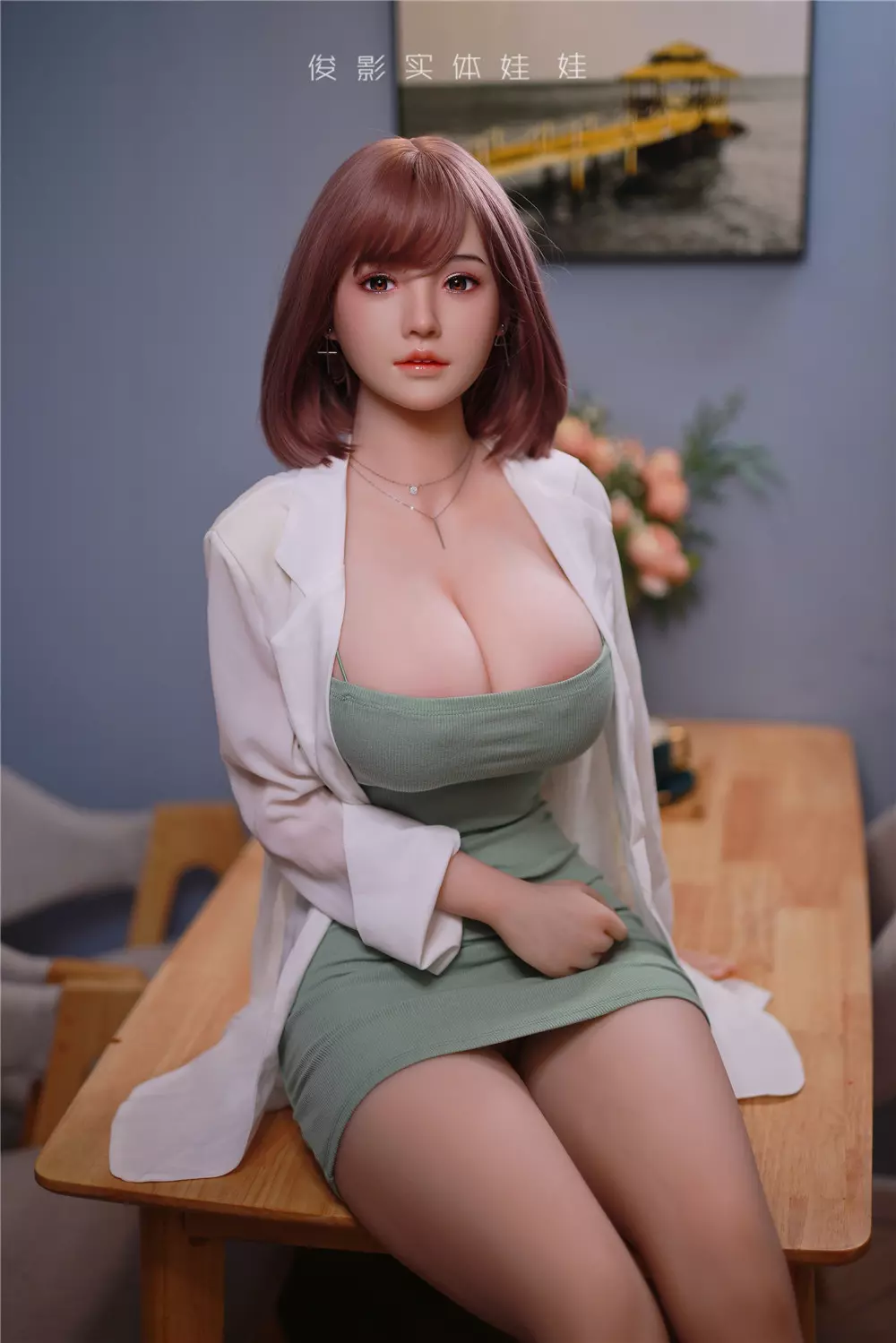 JY 161cm Silicone Head with TPE Body implanted hair Xu