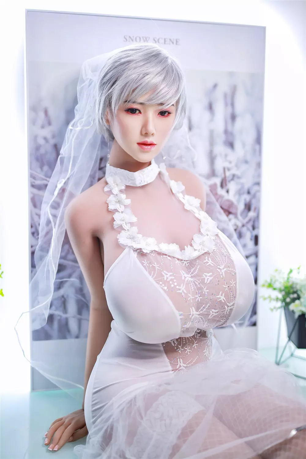 JY 170cm Silicone Head with TPE Body implanted hair Hellen