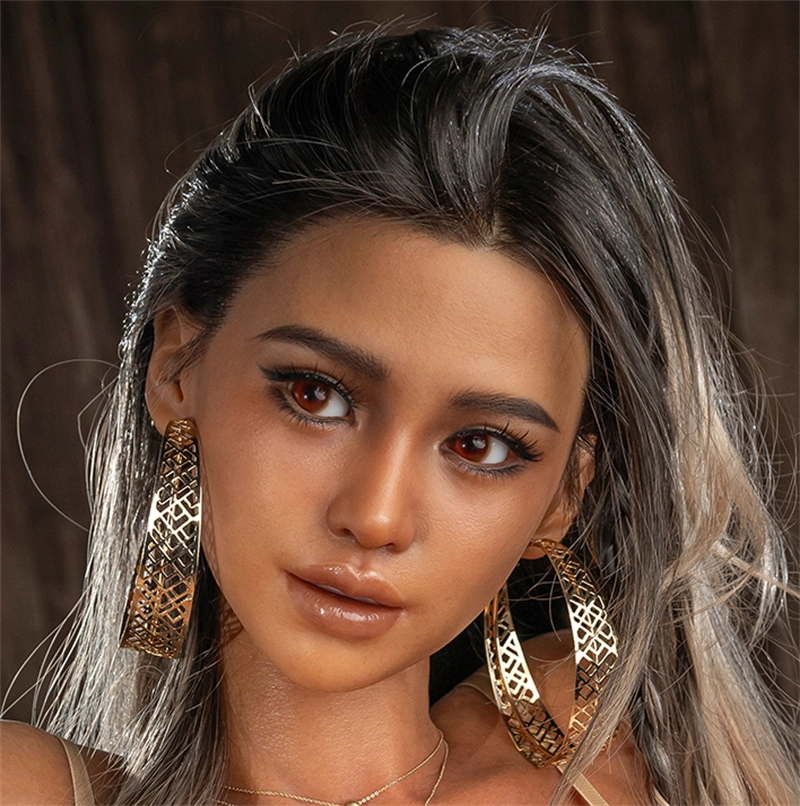 Irontech ROS Mouth Silicone sex doll Head#R9 Dark Tan Skin Irontech ROS Mouth Silicone sex doll Head#R9 Dark Tan Skin