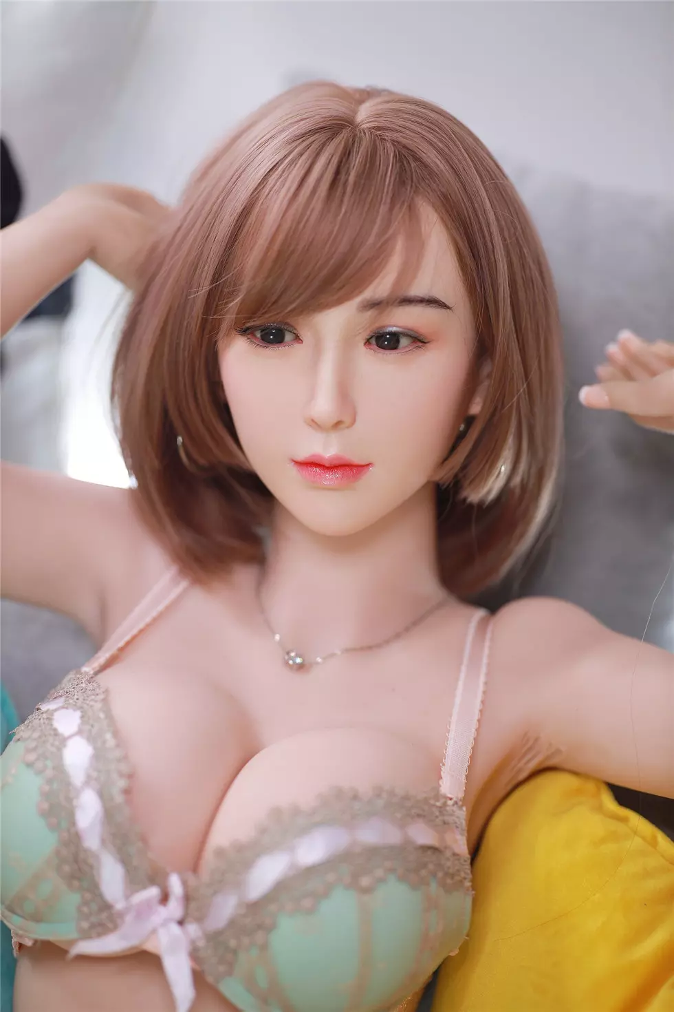 JY 161cm Silicone Head with TPE Body implanted hair Cora