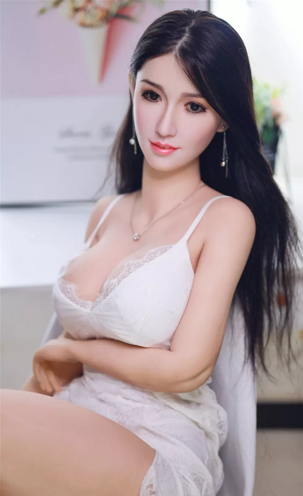 JY 161cm Silicone Head with TPE Body implanted hair Damla